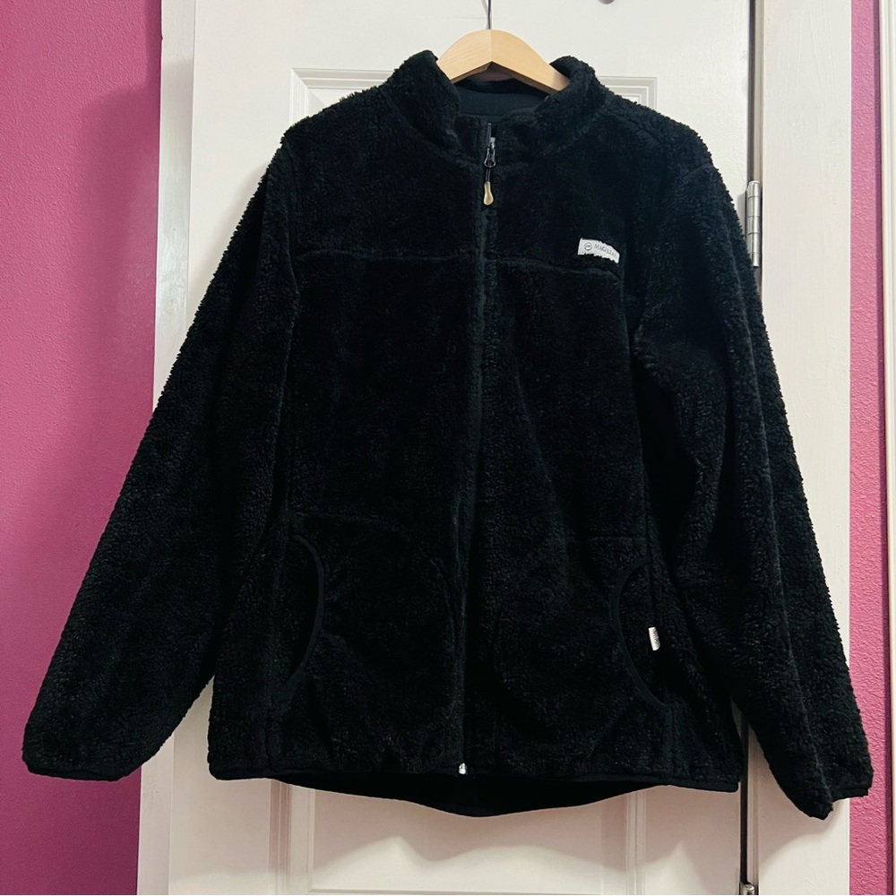 Magellan Outdoors Women’s Black Plush Fleece Jacket Size 1X (4 pockets) Zipper
